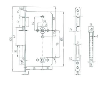 Einsteckschloss für Zimmertüren WC 78 TGL (DDR) R/L